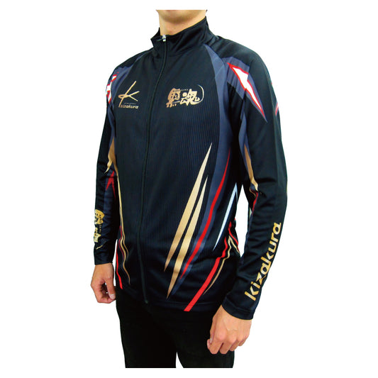 黒魂フルジップアップシャツ ブラック